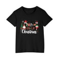 thumbnail image 4 of Odeerbi Kids Boys Girls Christmas T-shirt Christmas Print Casual Short Sleeve Tops Shirt Kids Clothes Black, 4 of 4