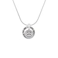thumbnail image 2 of Delight Jewelry Silvertone Peace Sign - Round Seal Silver-tone You Mean the World to Me Ring Necklace, 18", 2 of 4