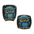 thumbnail image 4 of SCRAWLGOD Blue Owl Stars Breathable Computer Office Chair Cover Stretch Comfortable Boss Chair Slipcovers Universal Removable Desk Chair Seat Protector, Set of 2, 4 of 7