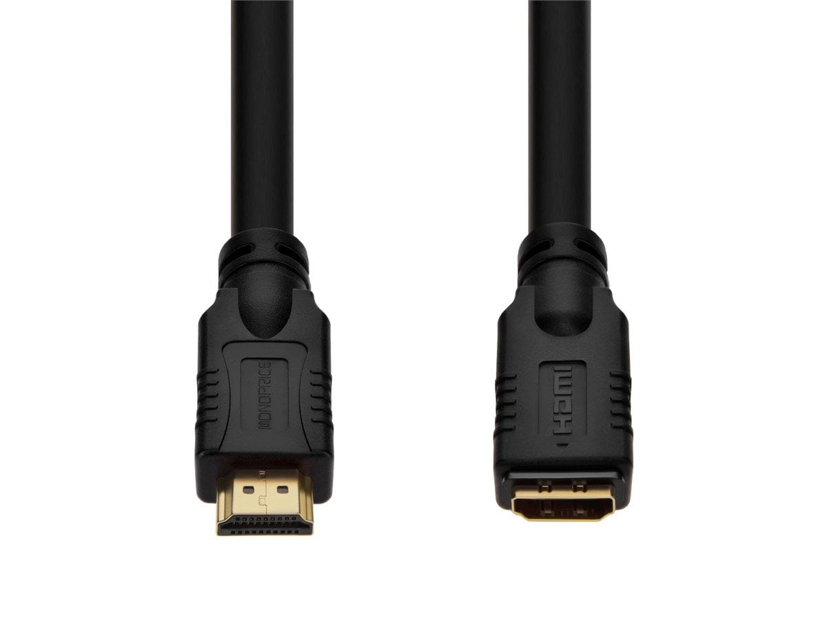 Monoprice Premium High Speed HDMI Cable - 6 Feet - Black, |24AWG,4K @ 24Hz, 10.2Gbps, CL2 Male to Female Extension - Commercial Series