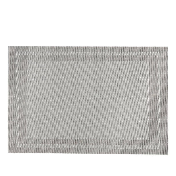 Manteles individuales Wmhsylg, juego de 4 manteles individuales de vinilo tejido para mesa de comedor, lavables y lavables, para cocina, para interior y exterior, 02 beige, 4 unidades, gris