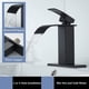 thumbnail image 3 of Grifo mezclador para lavabo, grifo de baño en cascada negro mate, estilo moderno, boca plana, monomando, grifos monomando para lavabo de 1 o 3 orificios con cubierta, 3 of 5