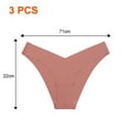 thumbnail image 2 of Conjunto de 3 piezas Braguitas de mujer Braguitas de algodón de seda helada sin marcas para mujer Borde de cintura en forma de V para mujer, 2 of 5