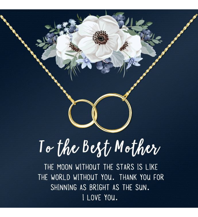 To The Best Mother Mother's Day Gift, Gift for Her, Gift for Her, Mother's Day Jewelry with Card, Card and Necklace Set for Mother's Day, Gift for Mom [Gold Infinity, No-Personalized Card]
