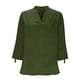 thumbnail image 4 of Tops de Manga Larga de las Mujeres Casual Color Sólido V Cuello Tres Cuartos de Manga Blusa Suave, 4 of 7