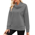 thumbnail image 2 of Spring Fashion!DianGeFu Tops for Plus Size Womens Winter Layers with Holiday Save Up under 50%,Fashion Women's Casual Long Sleeve Turtleneck Ladies Solid Zipper Tops Blouse,Gray,S, 2 of 8