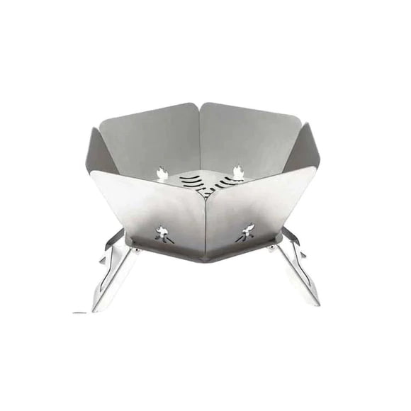 Outdoor folding large Stainless Steel fire pit, portable large-size wood-burning stove for quick heating of camping tents, etc., can be used for campfire heating and boiling water