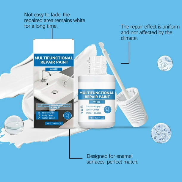ZZkhGO White Enamel Paint 30ml, Bath Tub Scratch Repair Cream