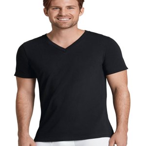 Jockey Men's Undershirt Classic V-Neck T-Shirt - 6 Pack, Black, S