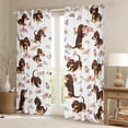 thumbnail image 2 of Feelyou Kawaii Brown Dachshund Blackout Curtains Set of 2 (52x84 Each), Vintage Pink Rose Window Curtains, Cartoon Dog Animal Curtains and Drapes, Blackout Curtains Room Decor, 2 of 6