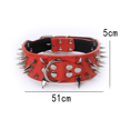 thumbnail image 2 of Width Luxurious Leather Sharp Studded Dog Collar, Dogs Necklace Anti-Biting, 2 of 5