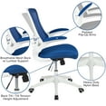 thumbnail image 3 of Flash Furniture Kelista Mid-Back Blue Mesh Swivel Ergonomic Task Office Chair with White Frame and Flip-Up Arms, 3 of 15