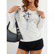 thumbnail image 4 of Mujeres Hada Grunge Manga Larga Tops Sólido Pullover Suelto Casual Camisa Streetwear Nituyy Camiseta de manga larga estampada, 4 of 5