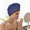 thumbnail image 6 of Xecao Violet Glitter Print Hair Towel, Hair Turbans for Wet Hair, Drying Hair Wrap for Curly Hair Women,Coral Velvet Dry Hair Cap,Dry Hair Hat, 6 of 6