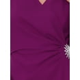 thumbnail image 5 of INSPIRE CHIC Women's Cocktail Dress Wrap Ruched V Neck Long Sleeve Elegant Formal Sheath Dresses S Purple, 5 of 6
