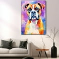 thumbnail image 5 of Boxer Canvas Wall Art Famous Oil Paintings Monets Watercolor Dog Canvas Funny Dog Canvas Floral Print Abstract Farmhouse Gallery Aesthetic Room Decor for Bedroom Bathroom, 5 of 6