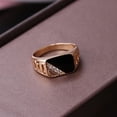 thumbnail image 3 of Anillo clásico Simple para hombre, anillos cuadrados de esmalte negro brillante, anillos de dedo para hombre, joyas de compromiso de boda, regalo de joyería de lujo, 3 of 3