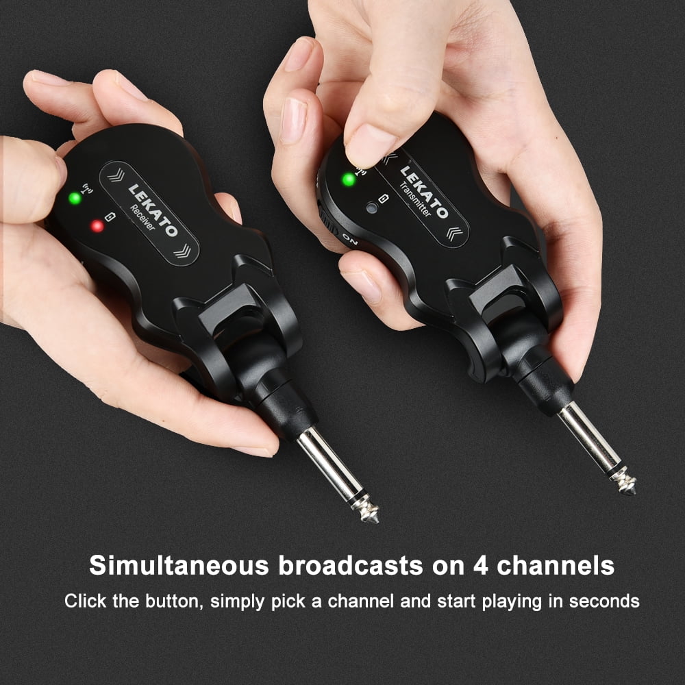 Lekato Wireless Guitar System 5.8 Ghz Stereo Receiver with USB cable 48K/24bit high quality signal