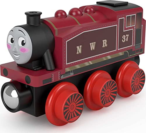 ​Fisher-Price Thomas & Friends Wooden Railway Rosie Engine, Push-Along Toy Train Made from sustainably sourced Wood for Toddlers and Preschool Kids