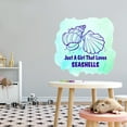 thumbnail image 2 of SEASHELLS - Blue Themed Seashells Image Decoration Mollusk & Clam Shells Design Just A Girl That Loves Seashells Lettering Art Quotes Vinyl Home Bedroom Wall Decal 40" x 40", 2 of 5