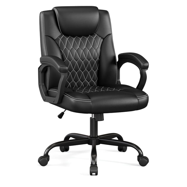 Silla de oficina ejecutiva Misolant de cuero PU negro, ajustable