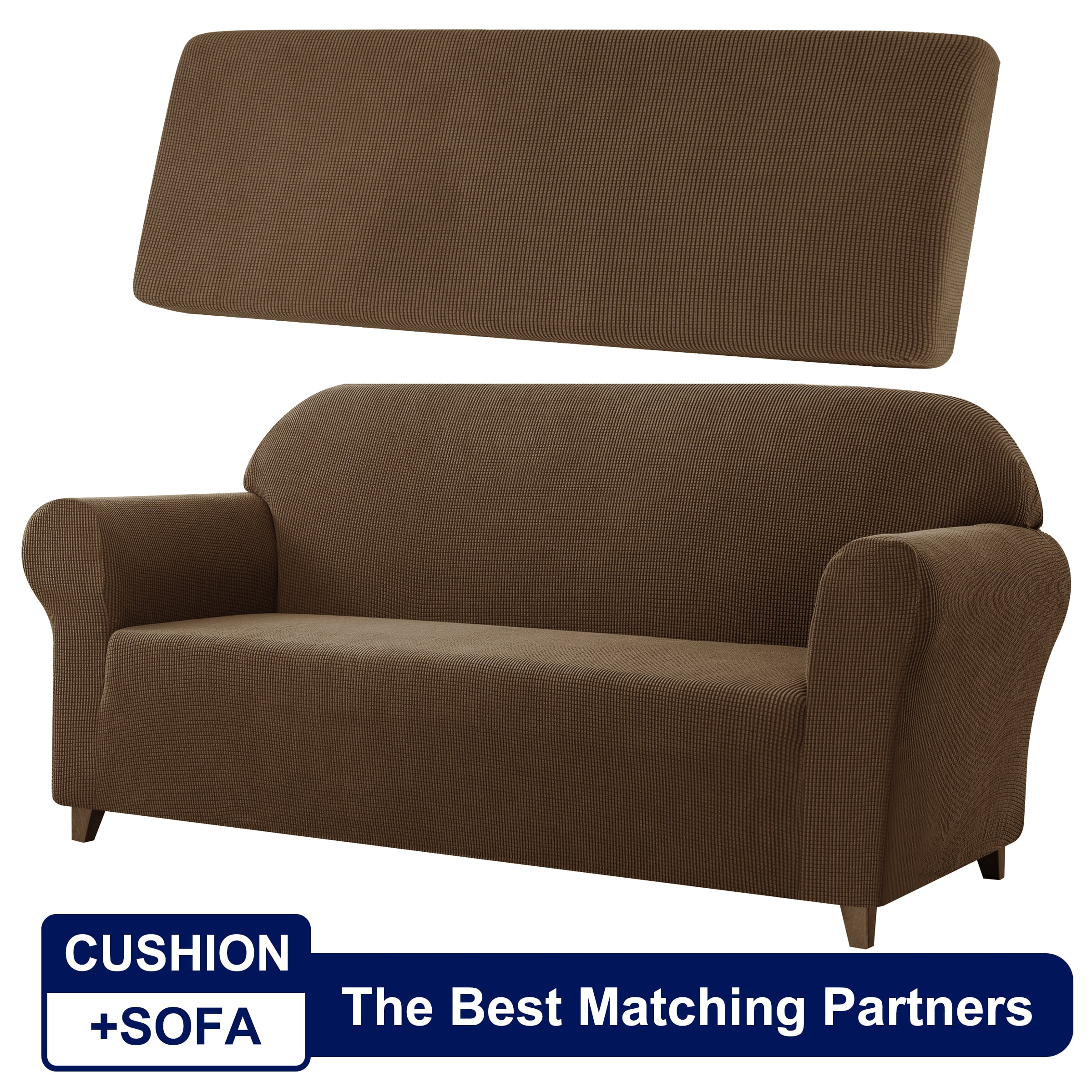Subrtex Sofa Cover 1 Piece Slipcover with extra Stretch Cushion Seat Cover, Sofa, Coffee