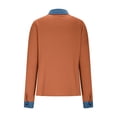 thumbnail image 5 of TaTaai Women's Loose Solid Color Linen V Neck Ruffle Long Sleeve Blouses Casual Elegant Fashion Tops Soft Comfortable Shirts for Spring Fall Winter Gift, 5 of 6