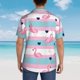 thumbnail image 4 of Fotbe Flamingo1 Camisa Hawaiana para Hombre Unisex – Camisa Casual de Verano con Botones de Manga Corta de Algodón y Lino,XX-Large, 4 of 7