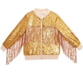 thumbnail image 2 of EnJoCho Girls Zip up Sequins Tassel Jackets Long Sleeve Sparkly Fashion Coats Kids Cute Ribbed Cuf𝖿s School Tops Clothes, 2 of 7
