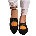 thumbnail image 4 of Wensltd Women Halloween Knit Shoes Pumpkin Print Comfort Lightweight Flat Shoes Pointed Toe Loafers, 4 of 9