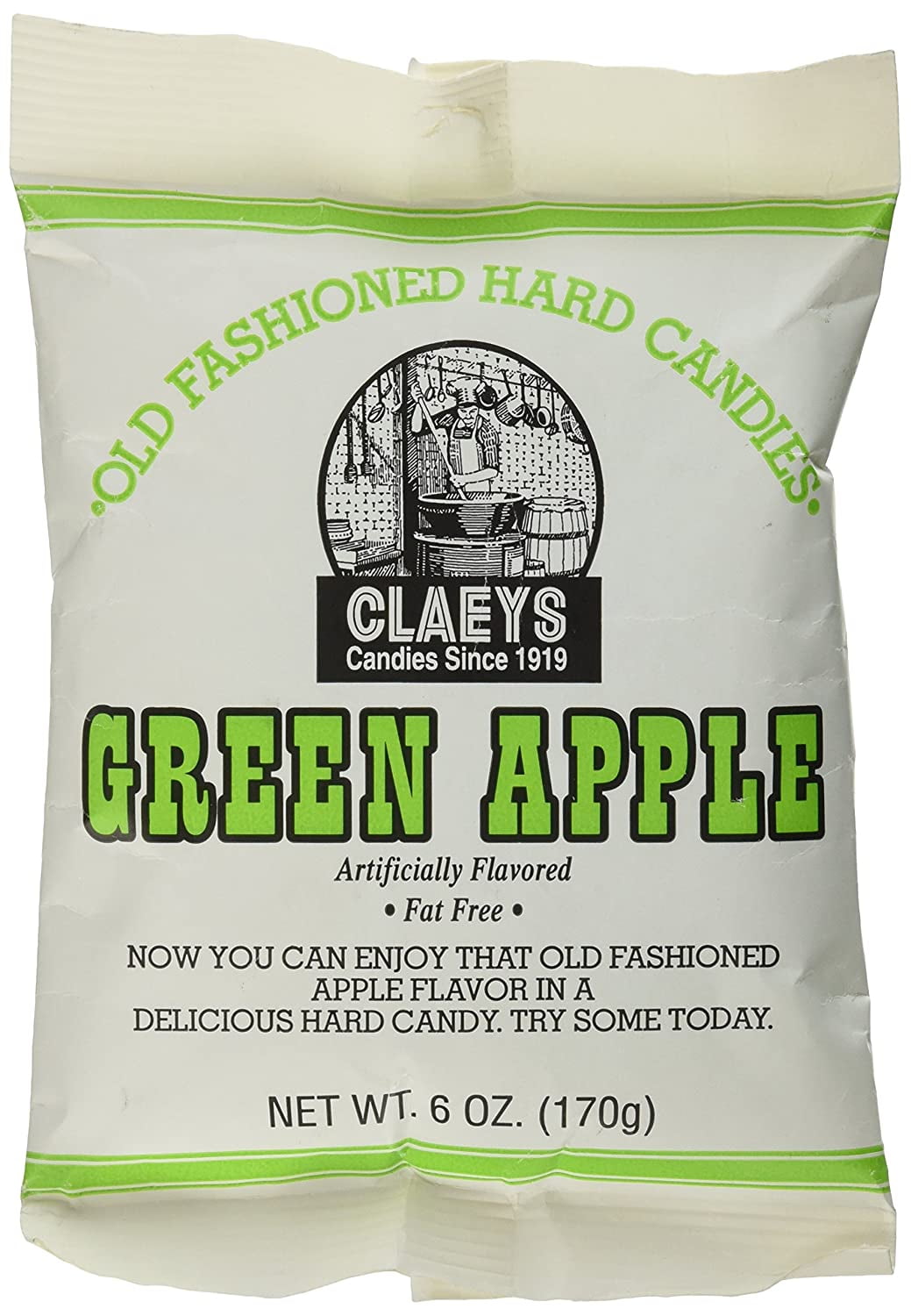 Claeys, Old Fashioned Hard Candy Green Apple, 6 Ounce Bag