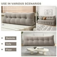 thumbnail image 4 of Lovote Triangular Headboard Pillow with Side Pockets - Teddy Velvet Fabric, Bed Rest Reading Pillow, Removable & Washable Cover, Daybed Wedge Pillow for Queen Beds, Light Gray, 4 of 6