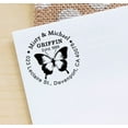 thumbnail image 3 of Printtoo Custom Round Butterfly Design Self Inking Return Address Rubber Stamp Personalized Stamper-Black, 3 of 4