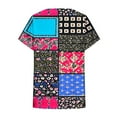 thumbnail image 4 of Youyipin Womens Tops Womens Print Shirt African Dashiki Short Sleeve V Neck Loose Tunic Tops Spring Tops For Women, 4 of 5