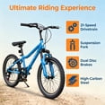 thumbnail image 3 of Ambifirner 20 Inch Mountain Bike for 45–55 inches Tall ,7 Speed Bicycle with Dual Suspension Fork,Adjustable Seat Height,High Steel Frame,Ideal for Men, 3 of 9