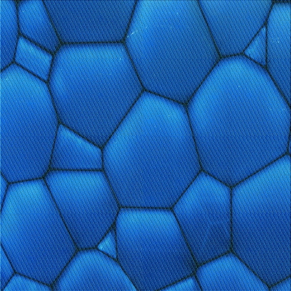 Ahgly Company Indoor Square Patterned Neon Blue Area Rugs, 5' Square