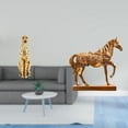 thumbnail image 2 of Escultura De Guepardo Con Caballo Dorado, Centro De Mesa Decorativo, Figura De Resina, Adorno Para Decoración Del Hogar Y La Oficina, Estatua De Mesa Grabada., 2 of 8