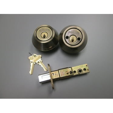 Schlage BR262 Double Cylinder Deadlock KA4 Antique Brass 4 PACK