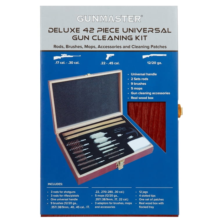 Gunmaster 42 Piece Deluxe Universal Cleaning Kit in Wood Case