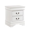 thumbnail image 3 of JERFIT White Nightstand with 2 Drawers, Traditional Bedside Table with Antique Brass Handles, No Assembly Required Bedroom Furniture, 3 of 7