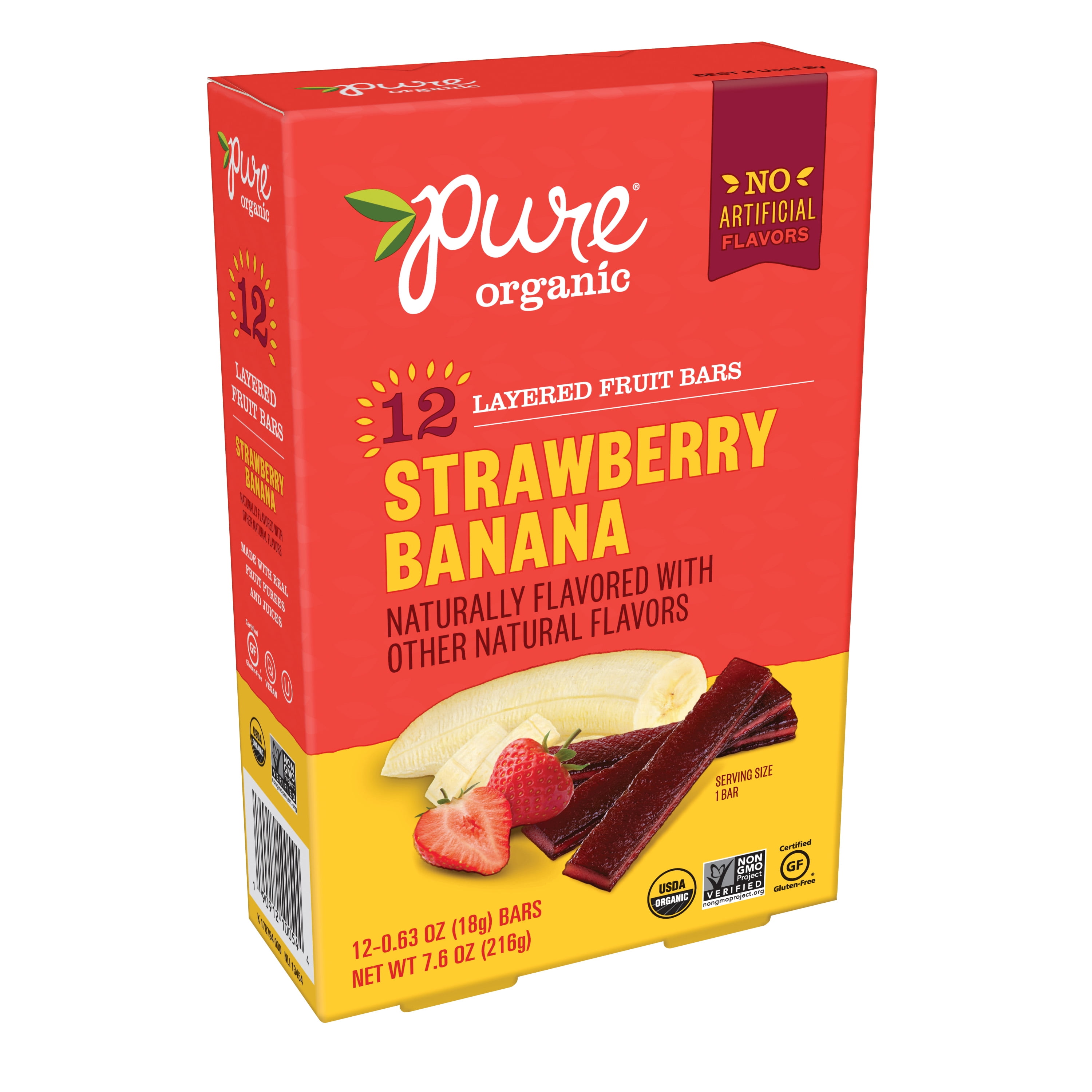Pure Organic Strawberry Banana Layered Fruit Bars Banana Poster