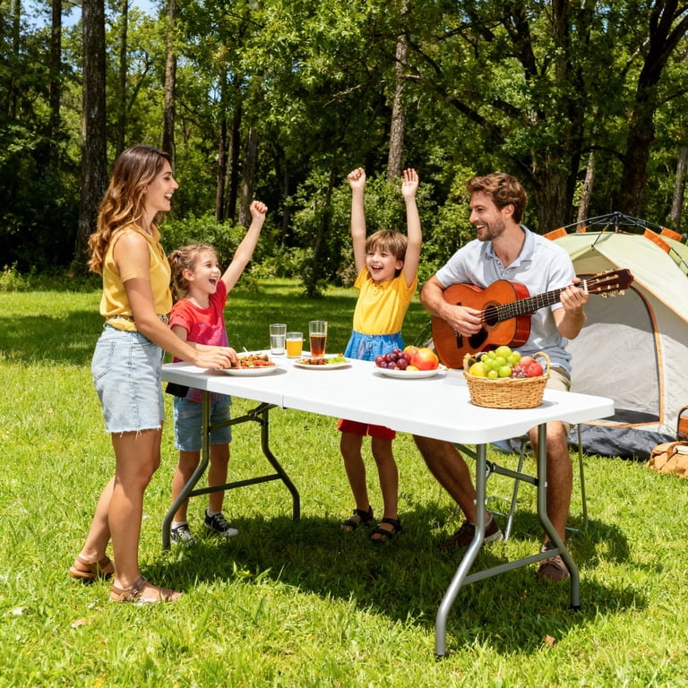 Furnibear 5ft Folding Table, Heavy-Duty Plastic photo 3