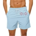 thumbnail image 2 of BiZtdJrK Todays Sale, Valentine's Day Shorts for Men Big and Tall Summer Beach Shorts Casual Drawstring Elastic Waist Hiking Workout Shorts with Pockets Light Blue XL, 2 of 5