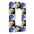 thumbnail image 1 of KuzmarK™ 1 Gang Rocker Wall Plate - Mustang with Flowing Mane Abstract Horse Pattern Art by Denise Every, 1 of 1