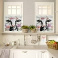 thumbnail image 4 of Funny Cow Kitchen Curtains and Valances Set, Rustic Farmhouse Animal Flowers White Wood Grain Rod Pocket Window Valance Window Curtain Panels for Living Room Bedroom Laundry, 27.5x24in, 3 Pieces, 4 of 7