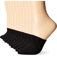 thumbnail image 6 of 10 Pairs Black Seamless Clog Mule Half Socks for Women Cotton Toe Topper Socks, 6 of 6