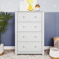thumbnail image 3 of Child Craft Atwood 42" Interlocking 4-Drawer Chest for Nursery or Bedroom, Chevron Design, Anti-Tip Kit, Matte White, 3 of 8