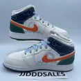 thumbnail image 2 of Ni - ke Ni - ke Air Jordan 1 Mid 'Spring Stitch' Sneakers Youth DX2462-100 Sz 7Y / WMNS 8.5, 2 of 5