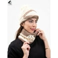 thumbnail image 2 of PULLIMORE Womens Winter Beanie Hats Knitted Scarf Set Pompom Fleece Lined Cap with Face Mask (White), 2 of 9