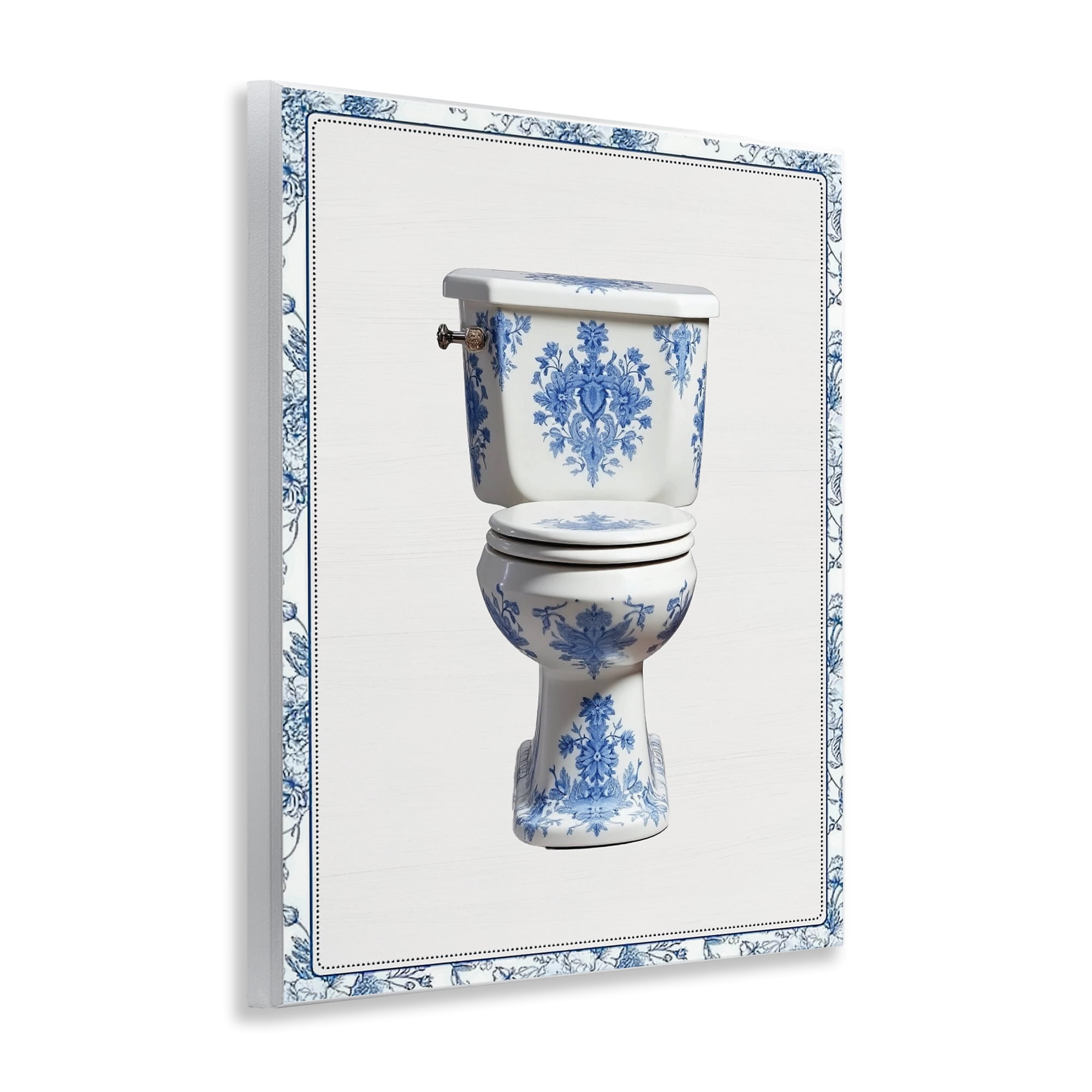 Vintage Chinoiserie Toilet Wall Plaque Art, design by Lettered and Lined